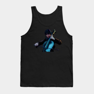 Wednesday Playing Cello Digital Painting Tank Top